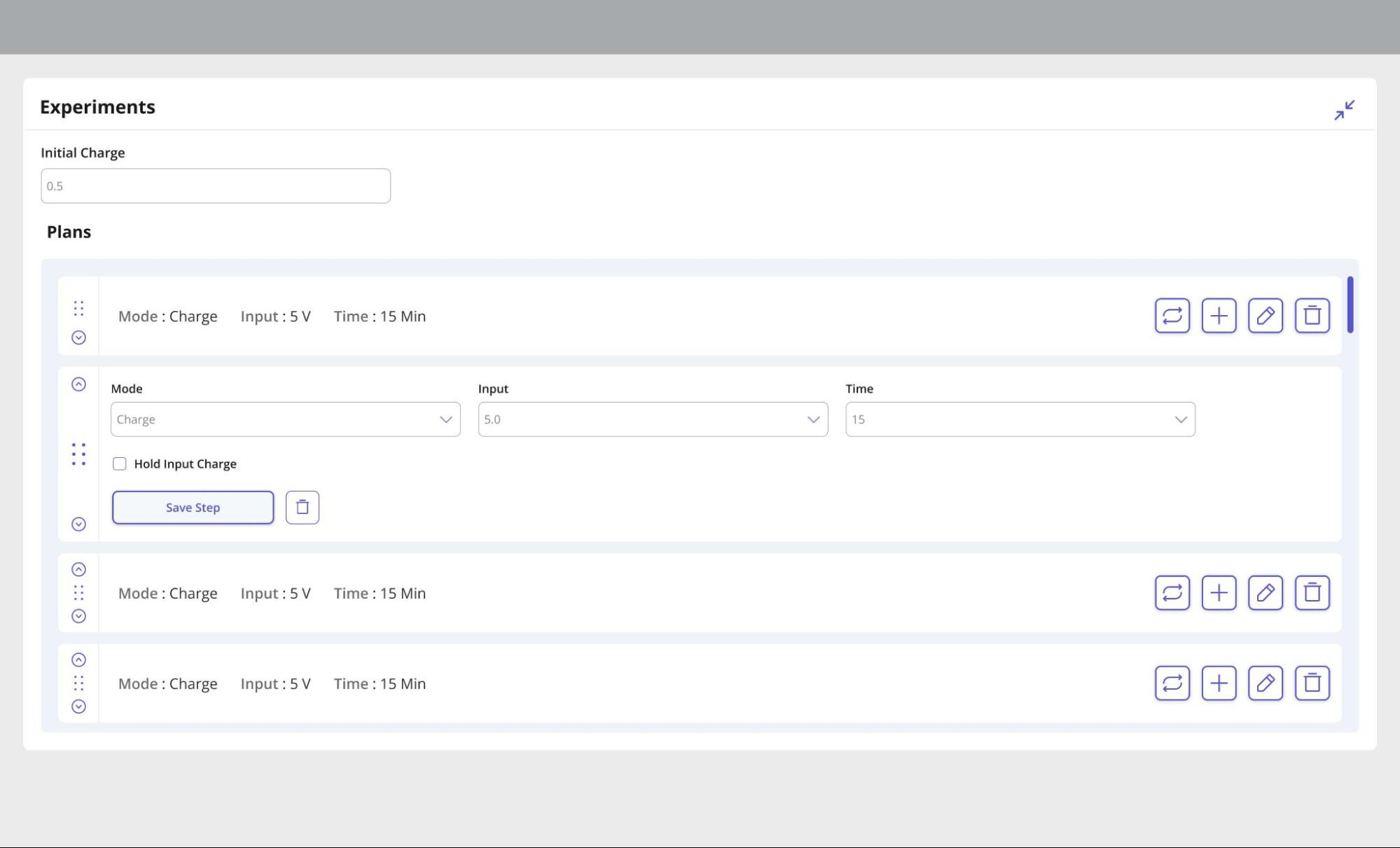 Experiments Screenshot