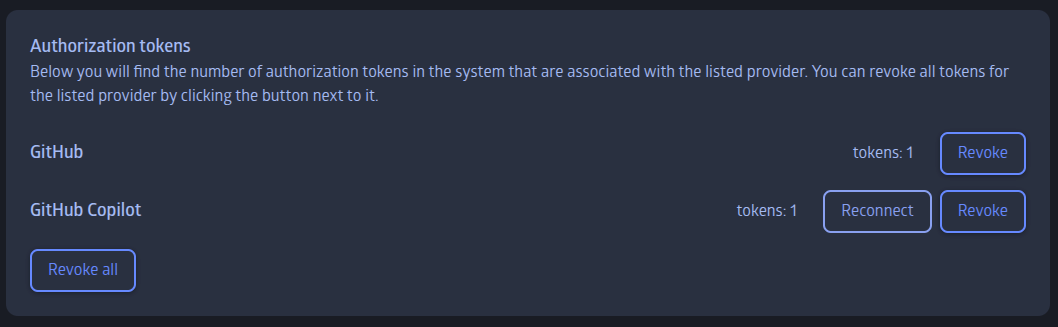 Managing authorization tokens