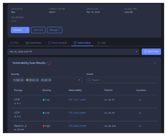 Vulnerability Scan results