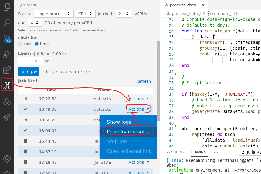 VSCode Results Download