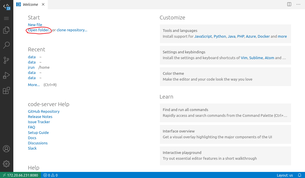 VSCode interface