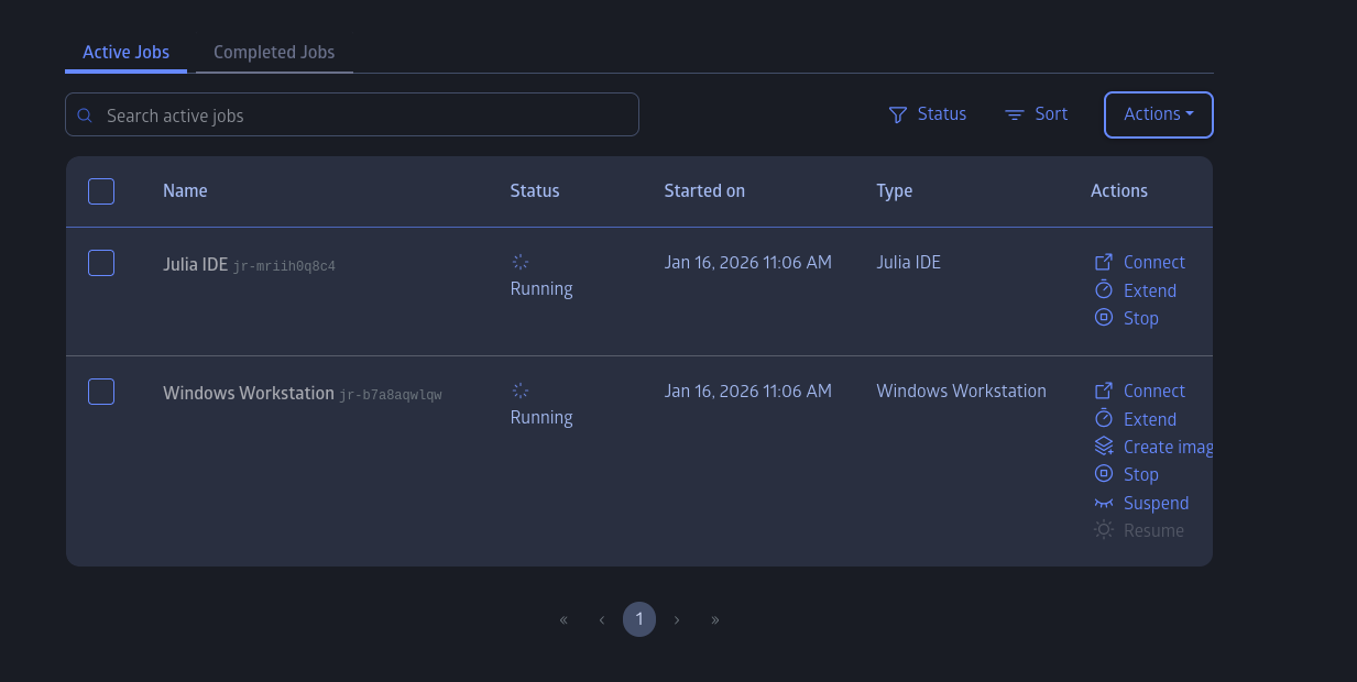 windows-workstation suspend in jobs list