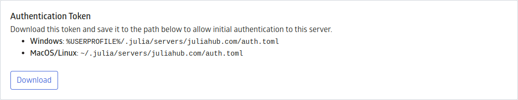 Authentication Token Download