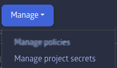 Open Project Secrets Management Page