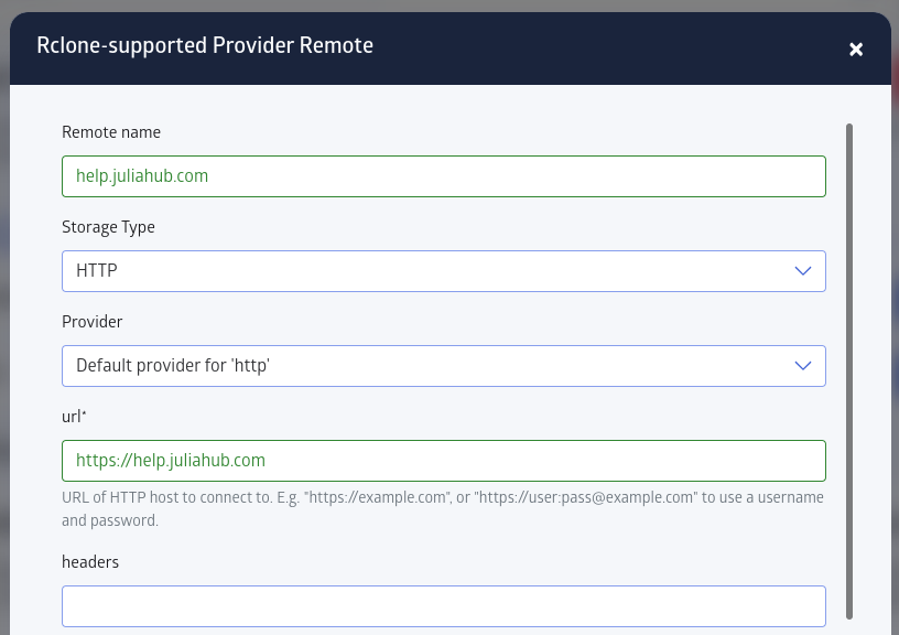 Configuring a HTTP remote