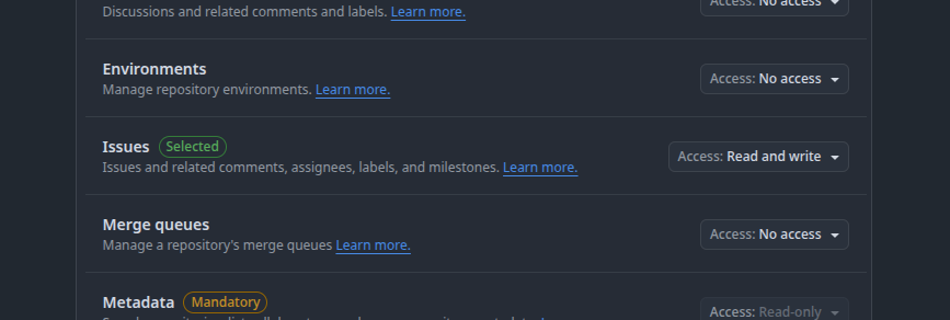 GitHub app issues permission