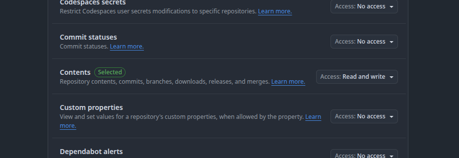 GitHub app contents permission