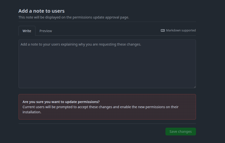 GitHub app save changes