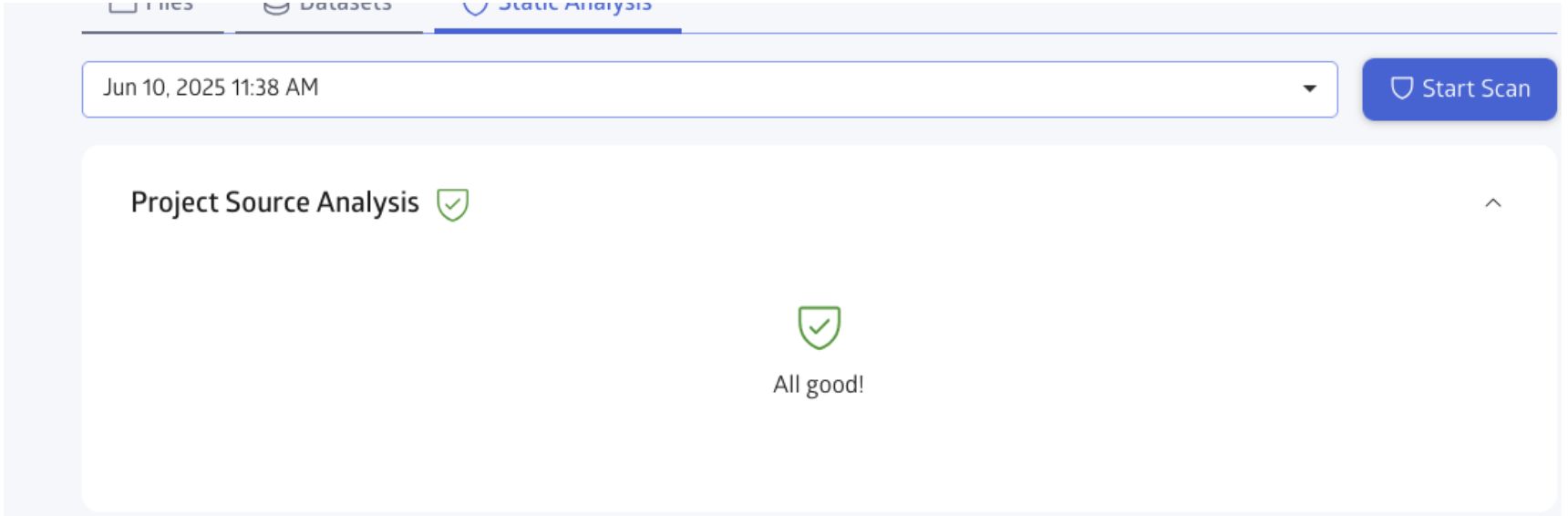 Scan results showing 'All good!'