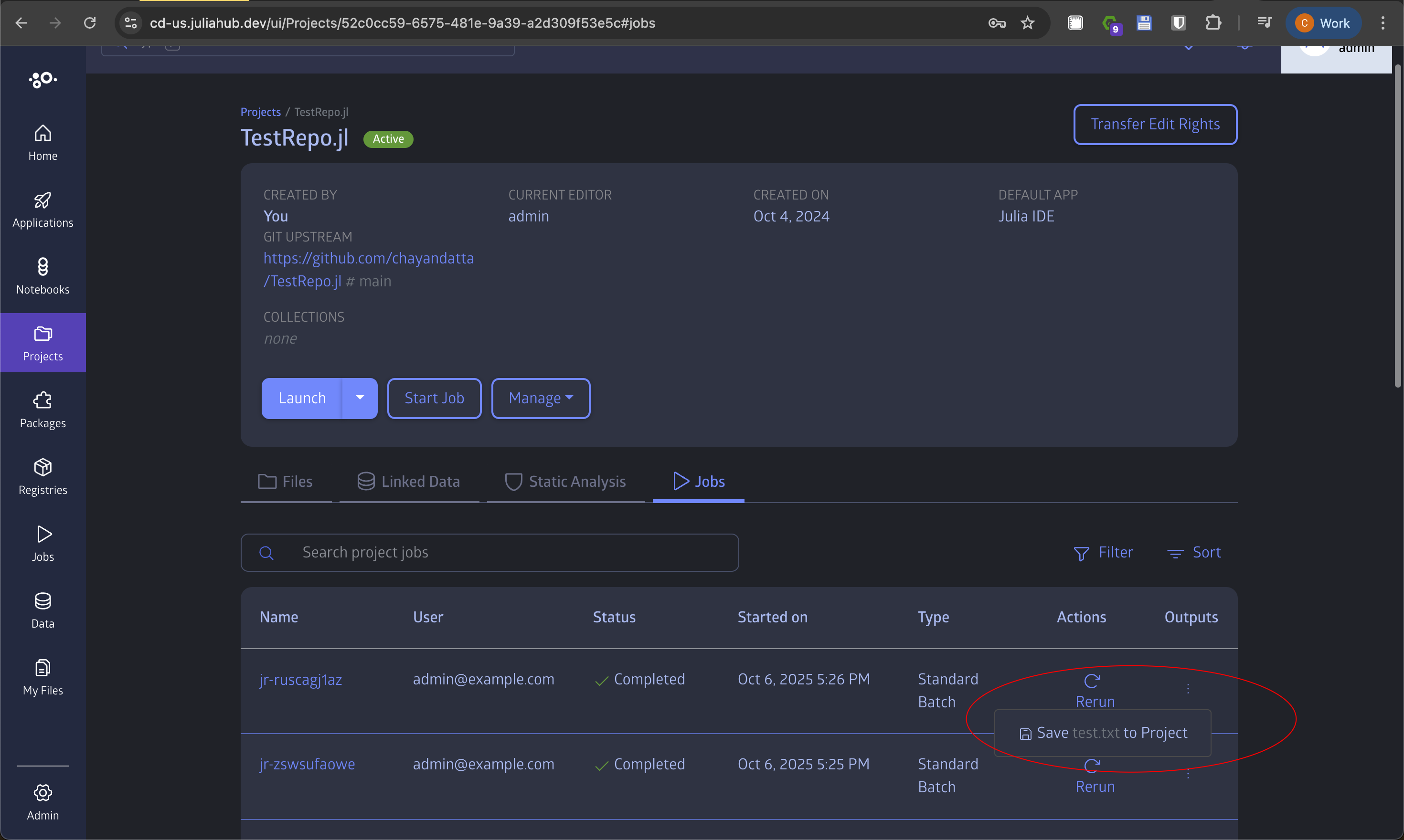 Output Dropdown