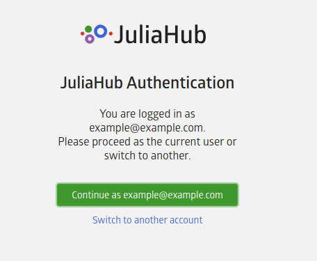 JuliaHub Authentication when logged in