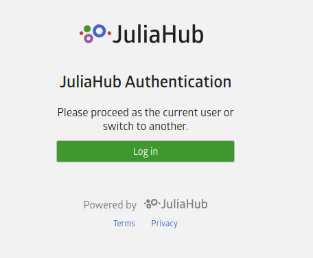 JuliaHub Authentication when not logged in