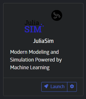 The JuliaSim Application card