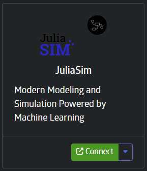 The JuliaSim Application connect